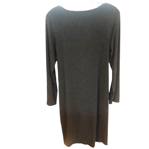 J Jill Wearever Collection Career Charcoal Tie Front Knee Length Dress Medium - Picture 9 of 10